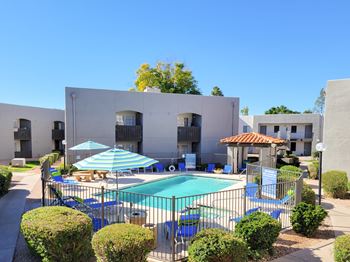 Our apartments showcase an unique swimming pool